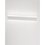 Applique Nova Luce Line LED en blanc, lampe murale horizontale moderne avec réglette lumineuse LED, vue de face