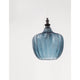 Loni Glas-Pendellampe Verlaufend Farbig in elegantem Design mit blauem Glas und schwarzem Metall.