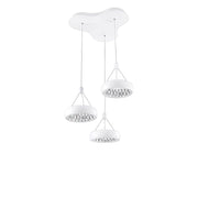 Lumi LED Hängelampe 3-flammig Weiß, moderne weiße Pendelleuchte mit drei Lampenschirmen