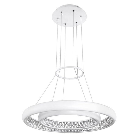 Lumi LED Hängeleuchte Ø 60cm Weiß, moderne Deckenlampe mit elegantem Design und LED-Beleuchtung.