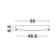 Luton LED Deckenleuchte Ø 55cm technische Zeichnung mit Maßen 55 cm Durchmesser, Tiefe 8,5 cm und Einbauhöhe 48,6 cm