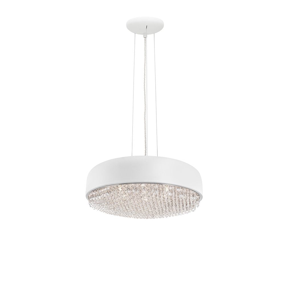 Lampada sospesa in cristallo di Lione Ø 46 cm bianco