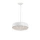 Lyon Kristall Hängelampe Ø 46cm Weiß, elegante weiße Deckenleuchte mit Kristallanhängung.
