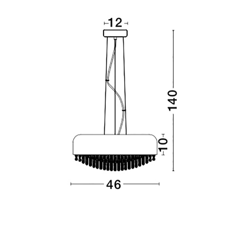 Lyon Kristall Hängelampe Ø 46cm Weiß