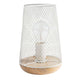 Marco Tischlampe 19cm Metall Holz mit stylischem Drahtgitter und Holzsockel für rustikales Ambiente