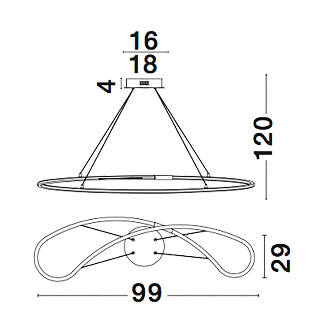 Martino LED hanging lamp chrome