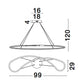 Martino LED Hängelampe Chrom technische Zeichnung mit Abmessungen