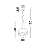 Lampada sospesa Maya Ø 30 cm Balla, vetro