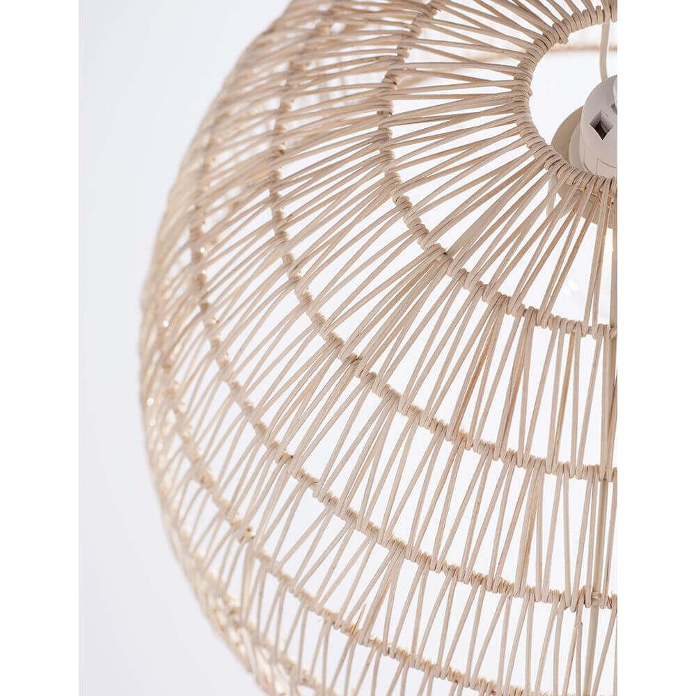 Melody Natur Rattan Hängelampe Halbsphäre