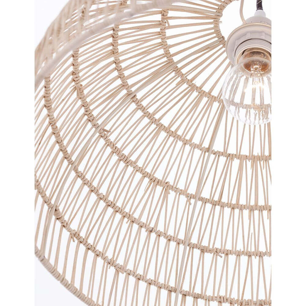 Melody Natur Rattan Hängelampe Halbsphäre
