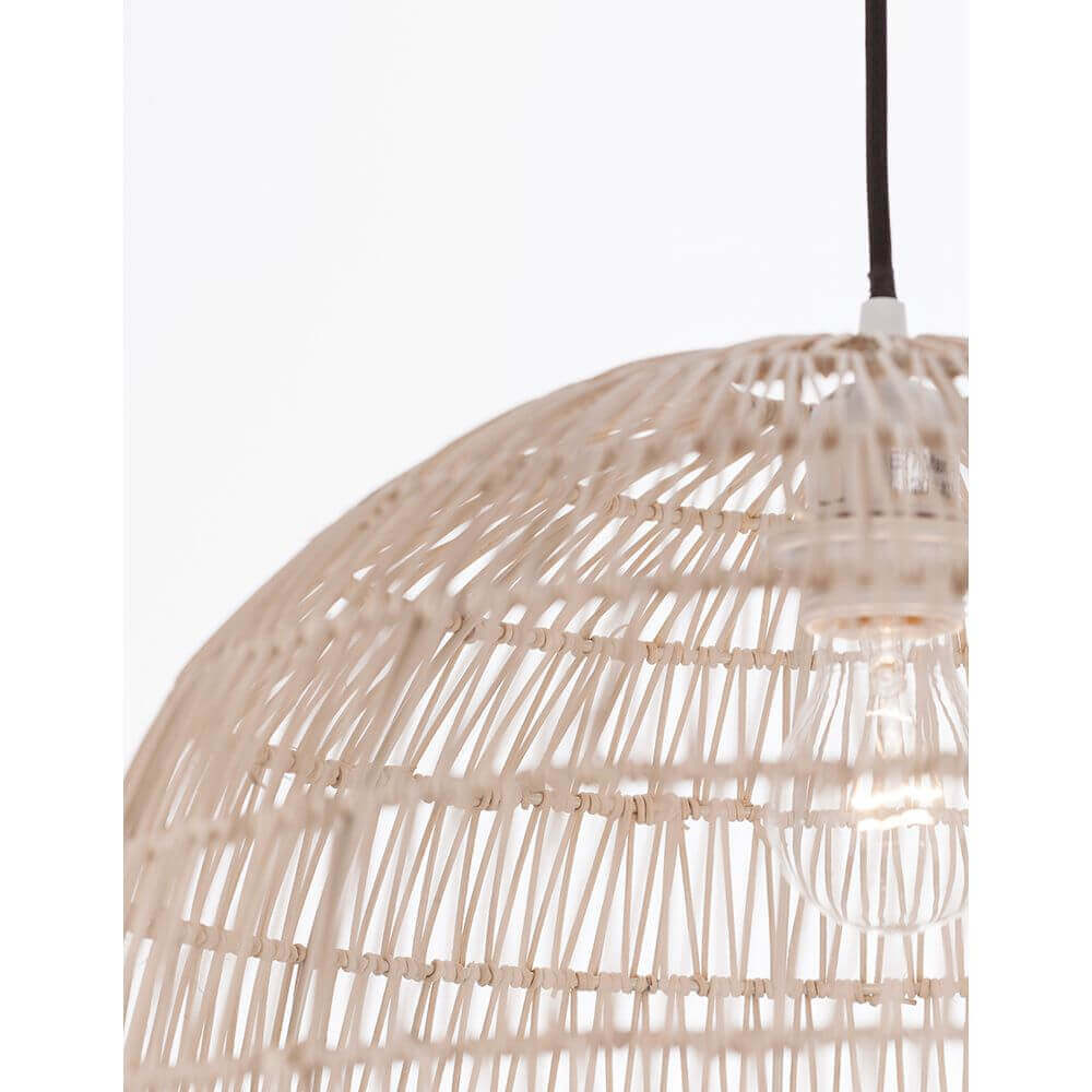 Melody Natur Rattan Hängelampe Halbsphäre