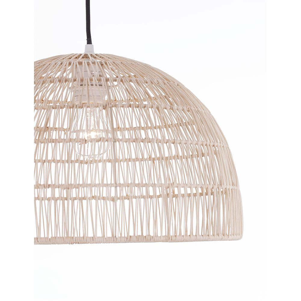 Melody Natur Rattan Hängelampe Halbsphäre