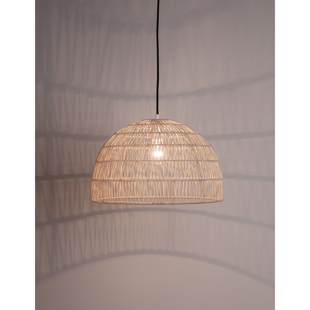 Melody Natur Rattan -lamppu puoli -sfääri
