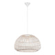 Melody Hängelampe Natur Rattan in Weiß aus handgefertigtem Rattan für gemütliches Licht.