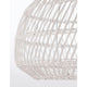 Detailaufnahme der Melody Hängelampe Natur Rattan aus handgefertigtem, weißem Rattan.