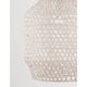 Mia Hängelampe Rattan Weiß - Detailansicht der Rattan-Pendelleuchte mit einzigartigem Design.