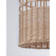 Detailansicht der Mia Pendellampe Rattan mit elegantem Rattanschirm in natürlicher Farbe.