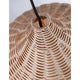 Mia Pendelleuchte Natur Rattan Ø 38,5cm Detailansicht der Rattanstruktur und des Aufhängesystems