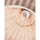 Mia Pendelleuchte Natur Rattan Ø 38,5cm - Detailansicht des Lampenschirms aus Rattan mit Glühbirne.