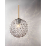 Moderne Pendelleuchte Mirano aus Stahl und glasierter Kugel, ideal für Ess- und Wohnzimmer.