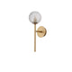 Mirano Kugel Wandlampe Gold, Klar mit goldfarbenem Metall und kunstvoll geformter Glasschale