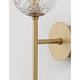 Mirano Kugel Wandlampe Gold, Klar mit elegantem goldfarbenen Metall und kunstvoller Glasschale.