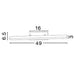 Modena LED Bad-Wandlampe Chrom technische Zeichnung mit Abmessungen 49 x 16 x 6,5 cm.