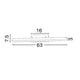 Modena LED Bad-Wandleuchte 63cm Chrom technische Zeichnung mit Abmessungen.