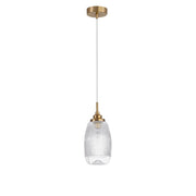 Mond Glas-Pendellampe Gold: elegante Nova Luce Pendelleuchte mit transparentem Glas und gold-satinierten Akzenten
