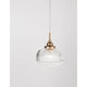 Nova Luce Mond Pendelleuchte Metall Klar mit satinierter Goldmetallfassung und klarem Glas in modernem Design.