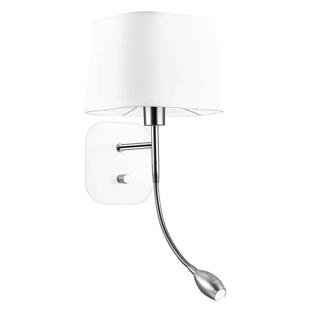 Montato Wandlampe mit LED Lesearm Weiß, Chrom