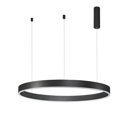Motif LED Hängeleuchte Ø 100cm, schlanke schwarze Deckenleuchte mit LED-Beleuchtung, ideal für Wohnzimmer und Essbereich.