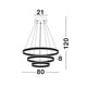 Nador LED Hängeleuchte Metall Braun mit drei Ringen, abmessungen 21x120x80 cm, stilvolles Design.