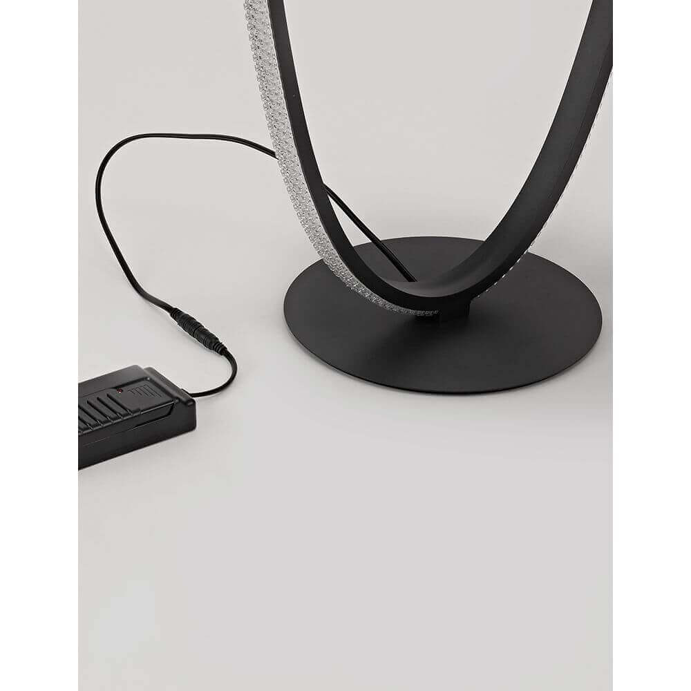 Lashing LED floor lamp ring 125cm sandy-black