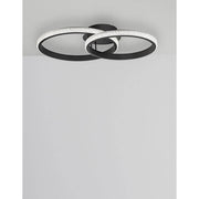 Nager LED Deckenleuchte Sandig-Schwarz moderne schwarze Deckenlampe mit zwei LED-Ringen
