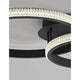 Nager LED Deckenleuchte Sandig-Schwarz mit eleganten LED-Ringen und stilvollem Design.