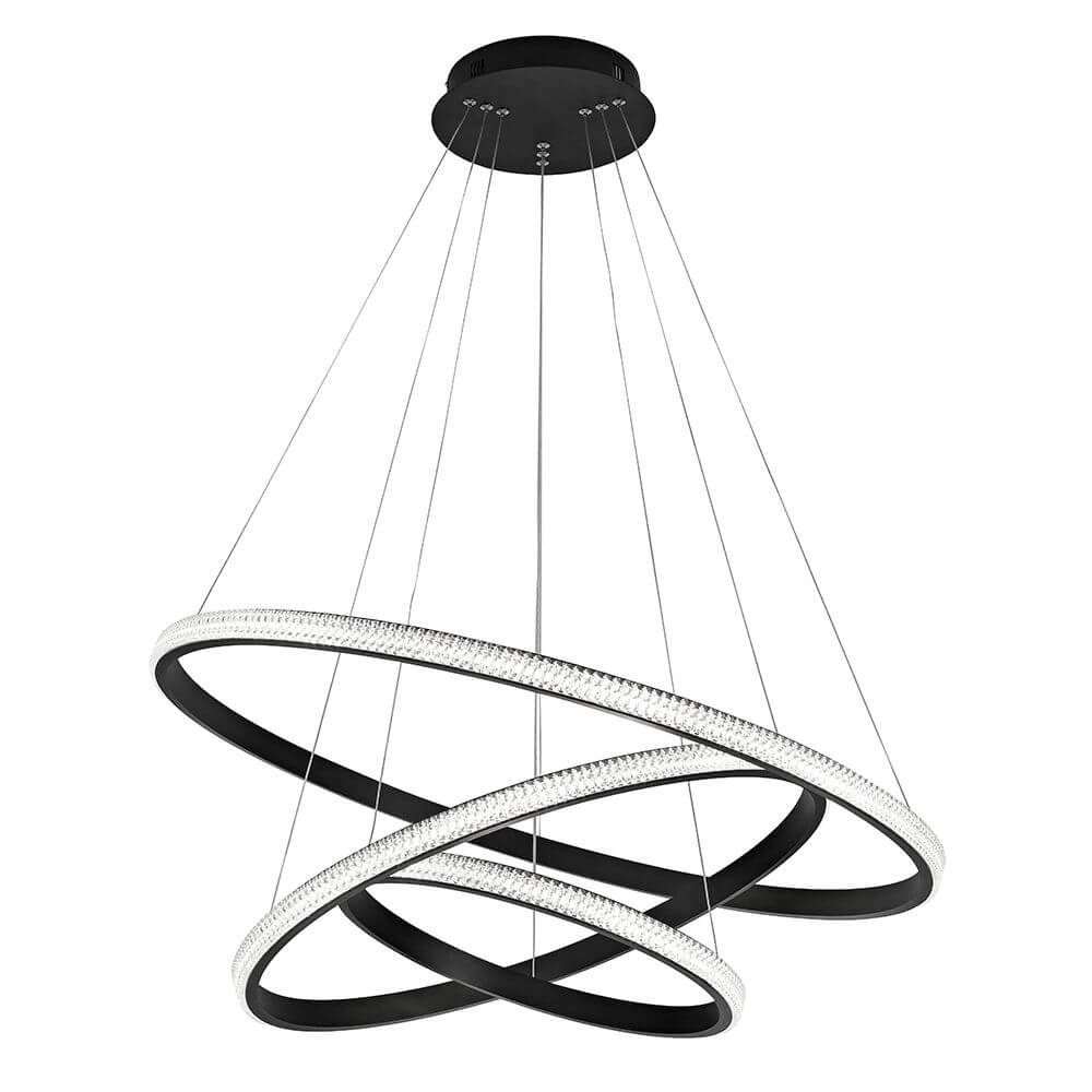 Learning LED hanging lamp 3-rings buy black online | skapetze®