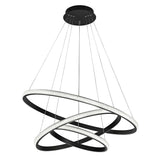 Nager LED Hängelampe in Schwarz mit 3 Ringen, modern und stilvoll, ideal für Wohnräume und Büros.