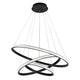 Nager LED Hängelampe 3-Ringe Schwarz, elegante schwarze Pendelleuchte mit drei Ringen.