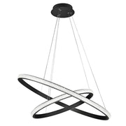 Nager LED Hängeleuchte Ø 67cm Schwarz, moderne Deckenleuchte mit Aluminium, Acryl und Kristalloptik für Wohnzimmer