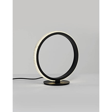 Nager LED Tischlampe Ø 29cm Schwarz in modernem Design mit Aluminium und Acryl, 11 Watt, 536Lm, 3000K.
