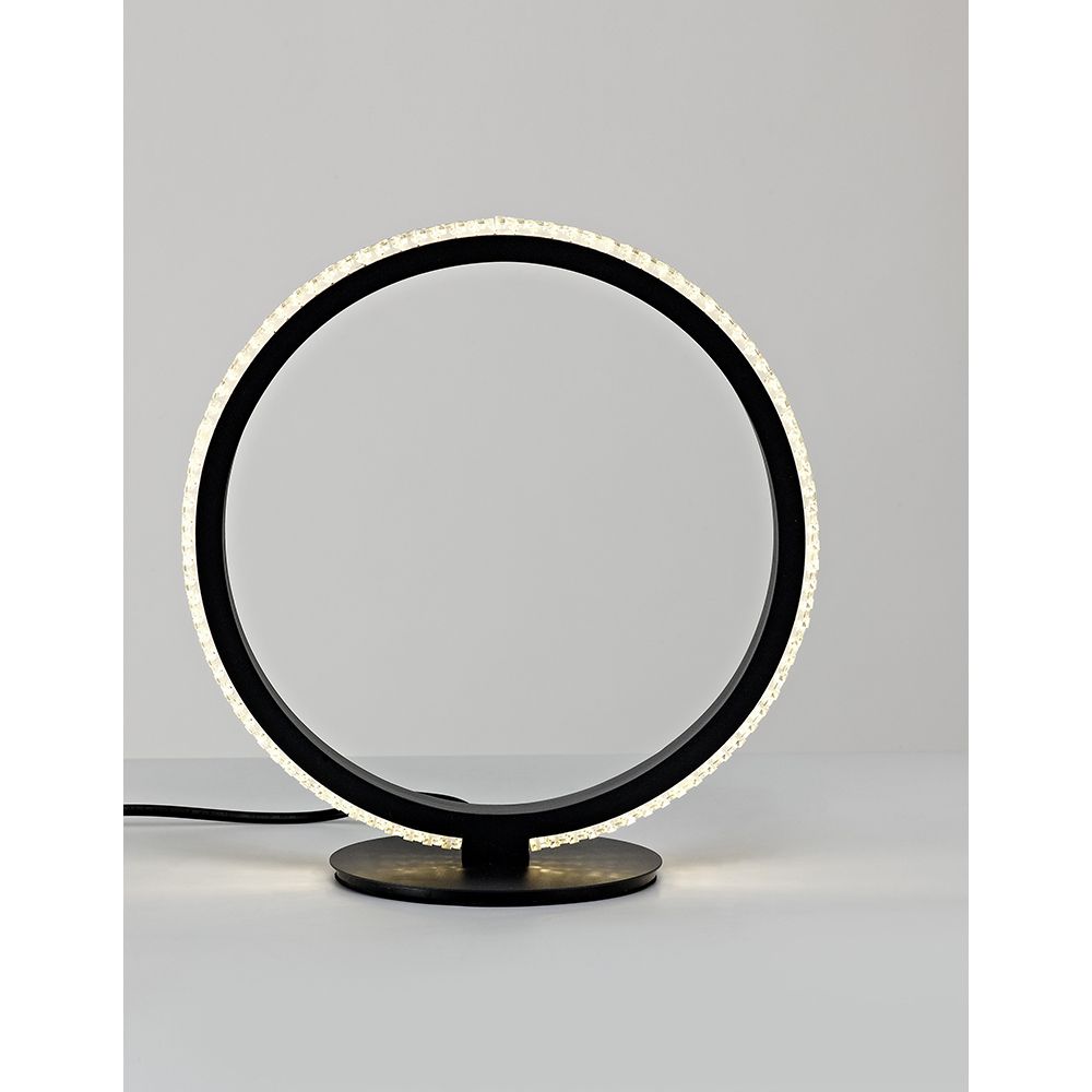 Nager LED Tischlampe in Schwarz, Ø 29cm, Aluminium & Acryl, 11 Watt, 536 Lumen, modernes Design.