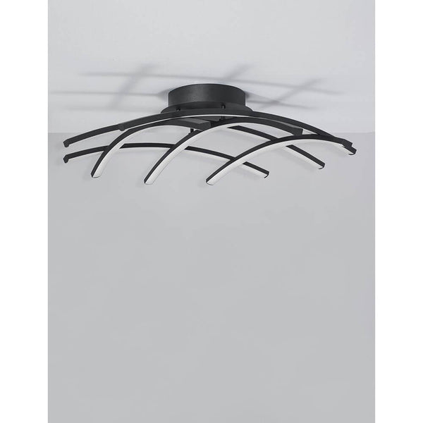 Narvi LED Deckenleuchte Schwarz: moderne Deckenleuchte mit elegantem Design aus Aluminium und Acryl.