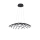 Narvi LED Hängelampe Schwarz – moderne gebogene LED-Pendelleuchte mit Gitterdesign für Esszimmer und Wohnzimmer