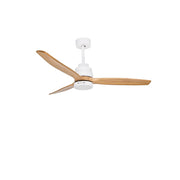 Nature LED Ventilator Ø 132cm Matt-Weiß Deckenventilator mit weißer Eiche, Walnussholzflügeln, LED 12W und Fernbedienung