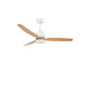 Deckenventilator Wood Nature Ø 132cm in Matt-Weiß mit Walnussholz-Blättern und Fernbedienung.