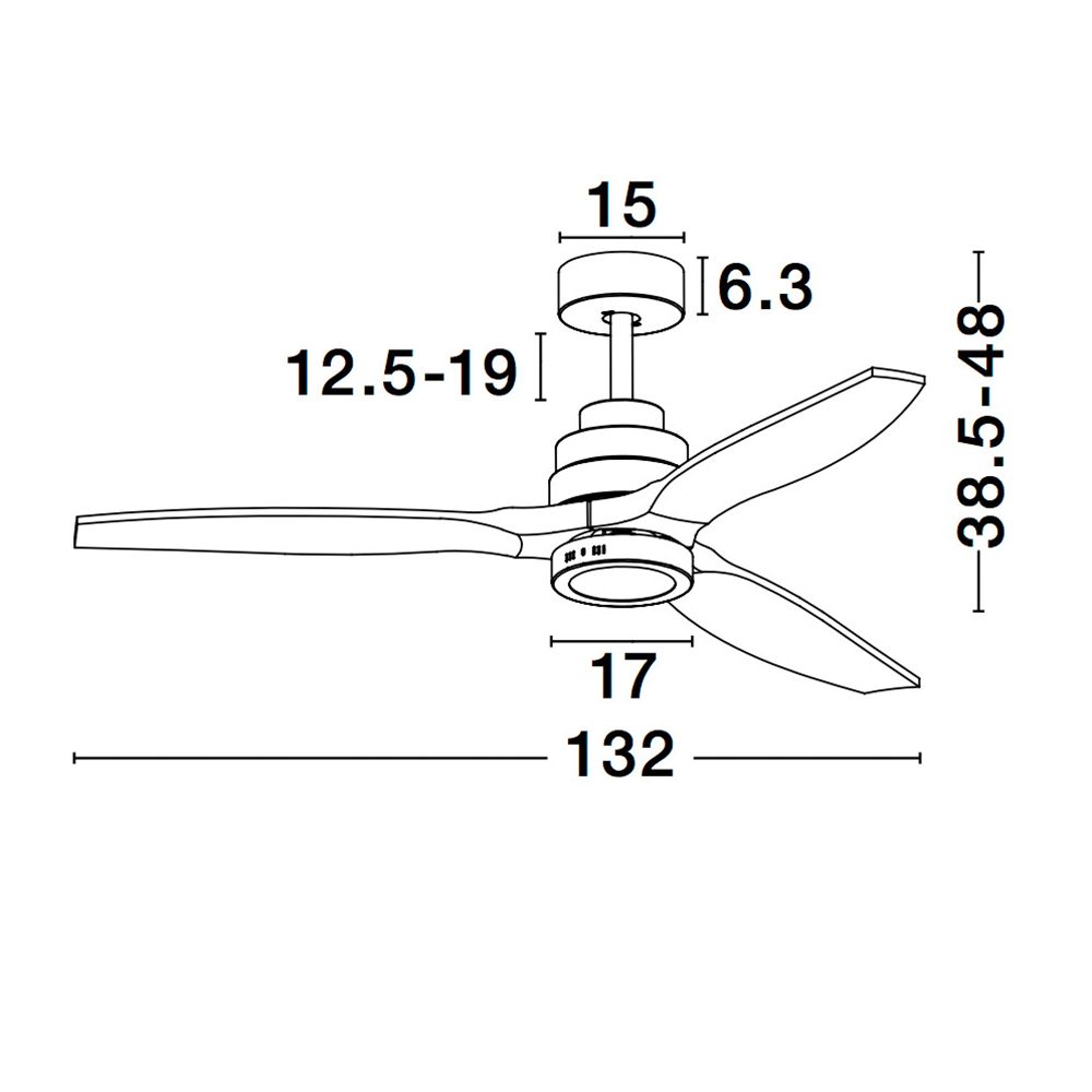 Ventilateur LED de nature Ø 132 cm Matt White