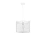 Net Hängeleuchte Metall in elegantem Weiß, industrielle Pendelleuchte aus Aluminium.
