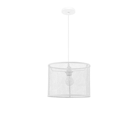 Net Hängeleuchte Metall in elegantem Weiß, industrielle Pendelleuchte aus Aluminium.