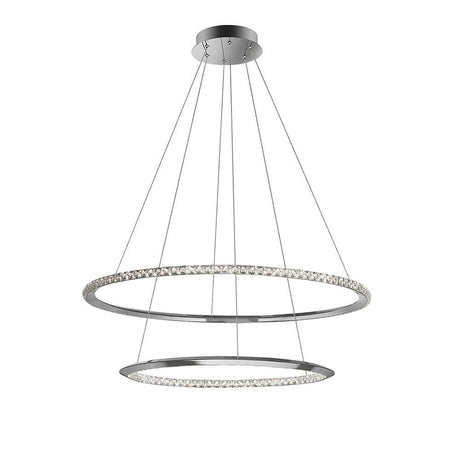 Netuno LED Kristall Hängelampe Ø 80cm, moderne Hängeleuchte mit Kristallelementen, schickes Design